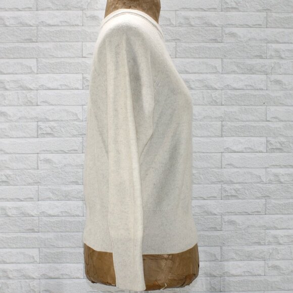 VINCE Sweater Cashmere Wool Blend Short Raglan Sleeve Sand Off White X-Small - Picture 2 of 11